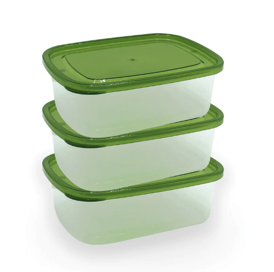 CRISPER FOOD CONTAINER 3PCS SET - XL 2500ML - AlifdukanAlifdukan types here :)