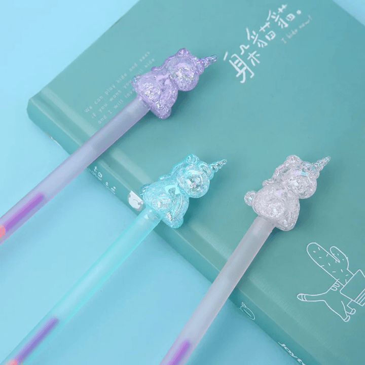 Cute Crystal Unicorn Rainbow Colors Glitter Gel Pen - AlifdukanAlifdukan types here :)
