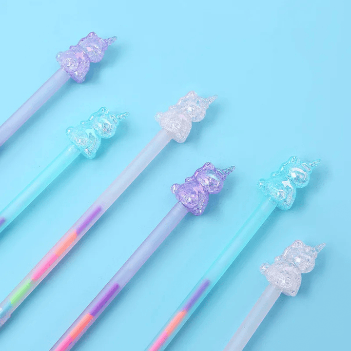 Cute Crystal Unicorn Rainbow Colors Glitter Gel Pen - AlifdukanAlifdukan types here :)