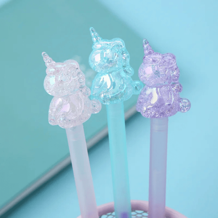 Cute Crystal Unicorn Rainbow Colors Glitter Gel Pen - AlifdukanAlifdukan types here :)