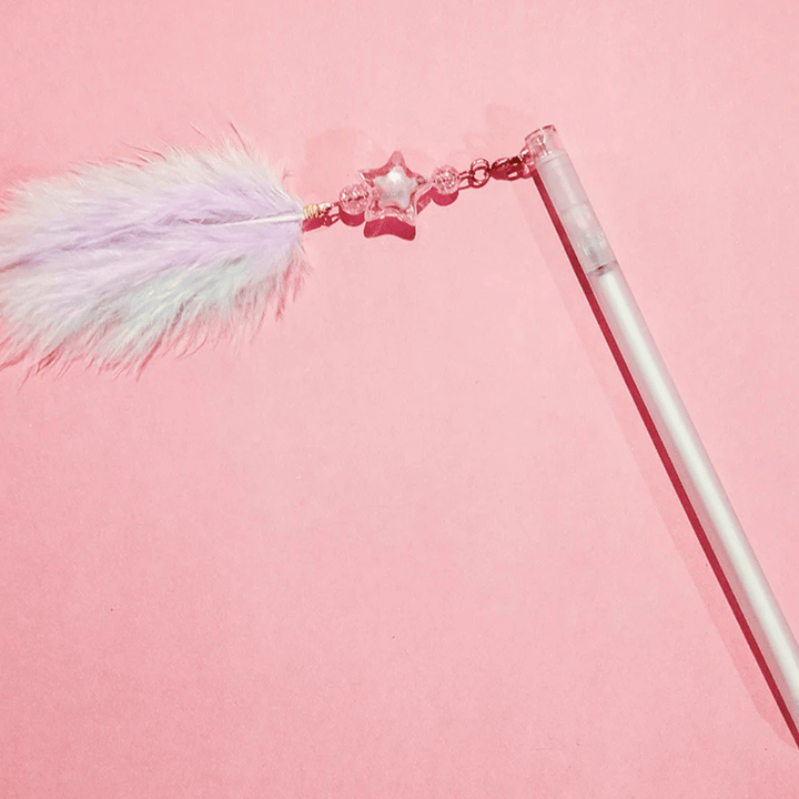 Cute Kawaii Feather Pendant Gel Pen - AlifdukanAlifdukan types here :)