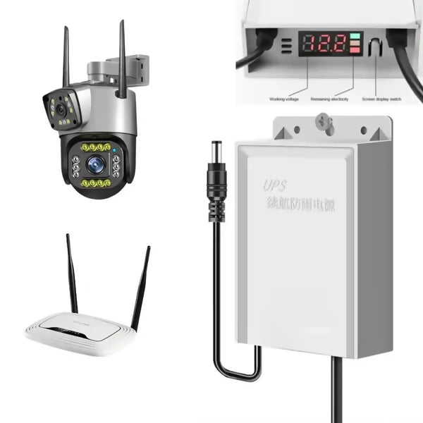 ✅ DC - 12V Mini UPS 3 - 4 Hour Battery Backup Fireproof Waterproof Led Display, Use In Wifi Router And CCTV Cameras And Ups Can Run On Anything With 12 Volt - AlifdukanBUY AURA.PK types here :)