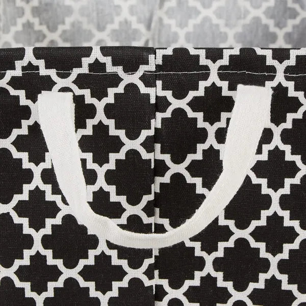 DII Laundry Storage Collection, PE Coated Collapsible Bin with Handles, Black Lattice, Extra - Large Set, 12.5x17.5x10.5" - AlifdukanAlifdukan types here :)