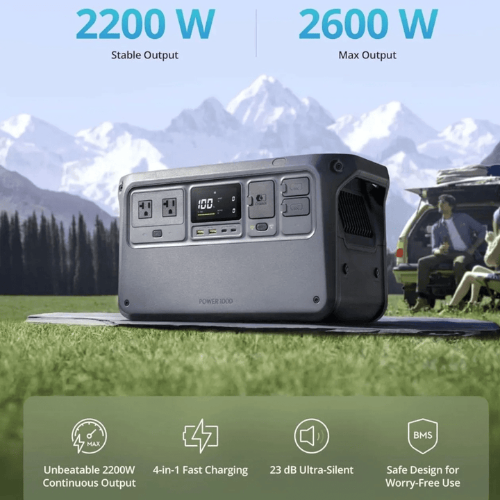 DJI Power 1000 Portable Power Station with Protective Storage Bag, 1024Wh LiFePO4 Battery, 2200W Solar Generator, Home Backup, 4 - in - 1 Fast Charging, 23db Ultra - Silent, Camping & RVs, Off - grid - AlifdukanAlifdukan types here :)