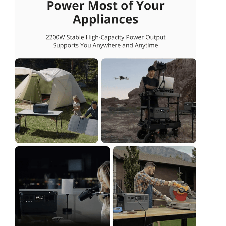 DJI Power 1000 Portable Power Station with Protective Storage Bag, 1024Wh LiFePO4 Battery, 2200W Solar Generator, Home Backup, 4 - in - 1 Fast Charging, 23db Ultra - Silent, Camping & RVs, Off - grid - AlifdukanAlifdukan types here :)