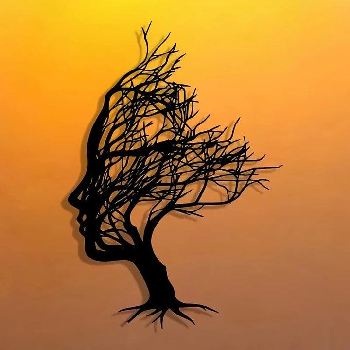 Dreamy Branches Design with Herringbone Pattern, 