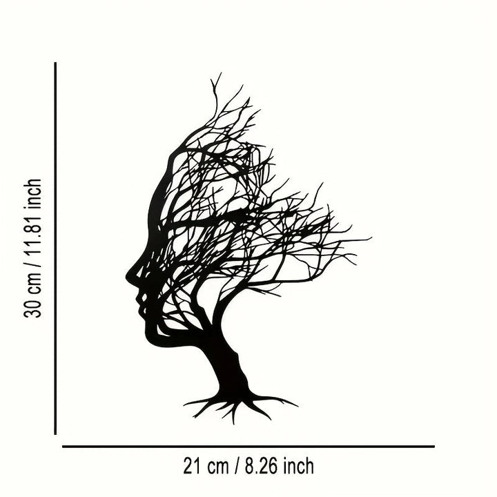 Dreamy Branches Design with Herringbone Pattern, 