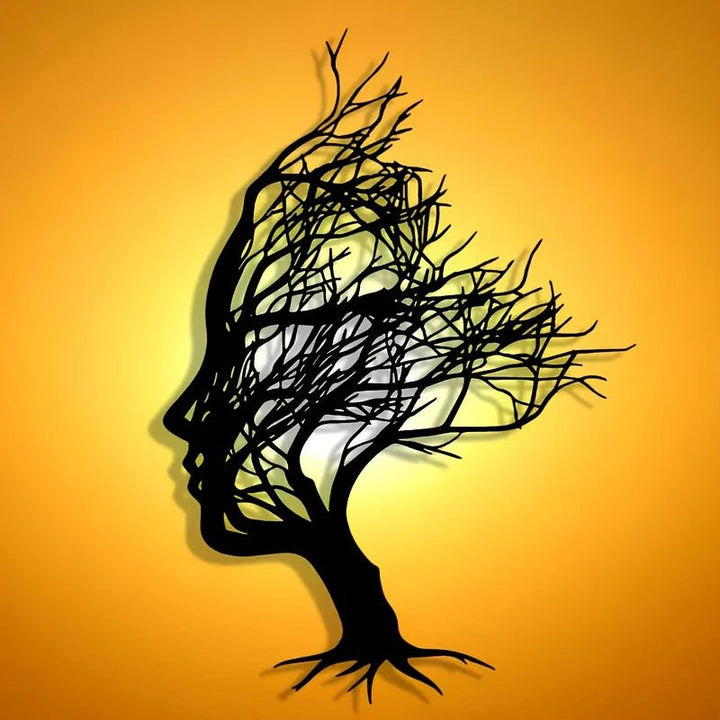 Dreamy Branches Design with Herringbone Pattern, 