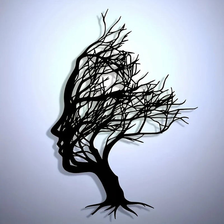 Dreamy Branches Design with Herringbone Pattern, 