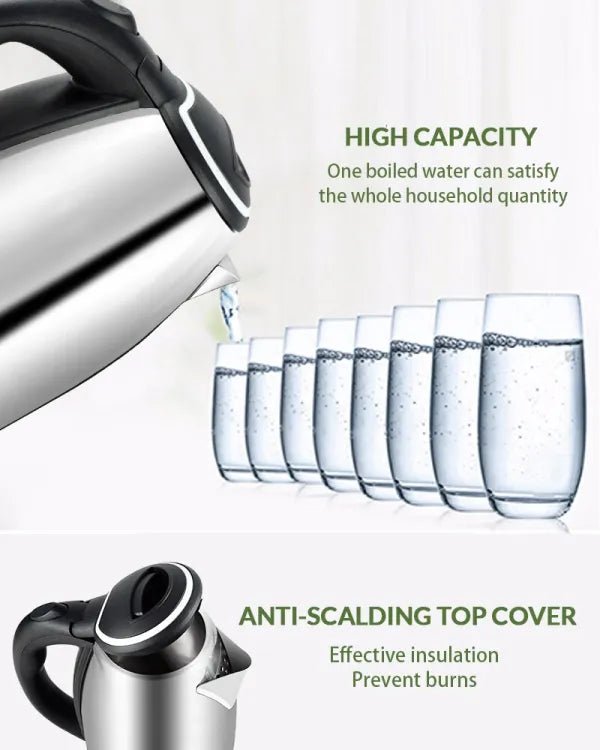 Electric Kettle Stainless Steel Body With 2.0 Liter Capacity, Automatic Turn Off Technology Electric Cattle Premium Quality & Polished Body Kettle - AlifdukanAlifdukan types here :)