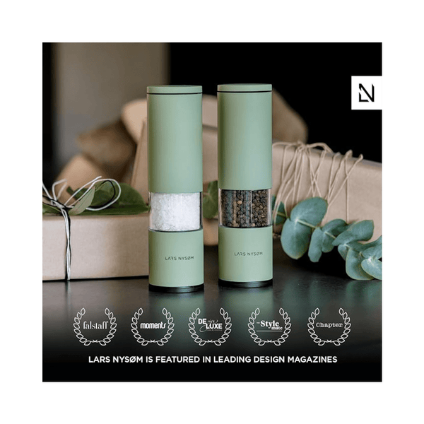 Electric Salt and Pepper Grinder Set I Automatic Salt and Pepper Mills with Adjustable Ceramic Grinder I USB Rechargeable Electric Spice Grinder Set (Sage) - AlifdukanAlifdukan types here :)