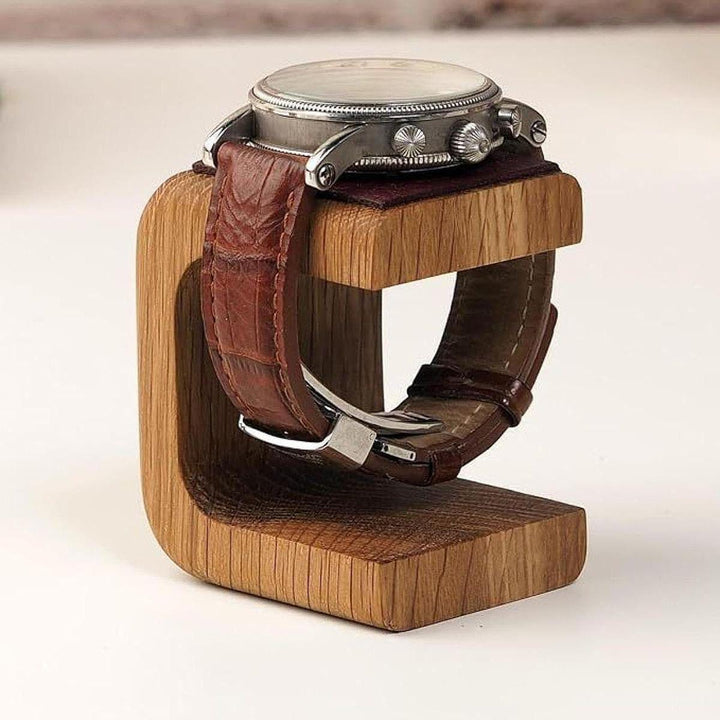 Elegant Watch Display Tower Solid Wood Watch Display Stand With Leather Pad - AlifdukanMini Supplier types here :)