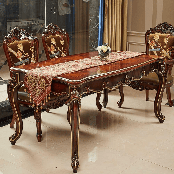 Embroidery Jacquard Fabric with Multi - Tassels table runners for Dining Room Dresser - AlifdukanAlifdukan types here :)