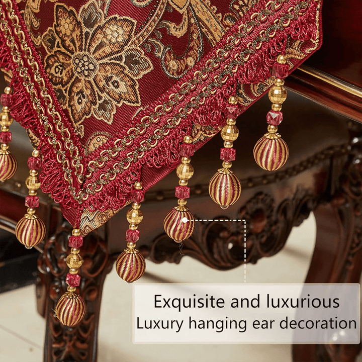 Embroidery Jacquard Fabric with Multi - Tassels table runners for Dining Room Dresser - AlifdukanAlifdukan types here :)