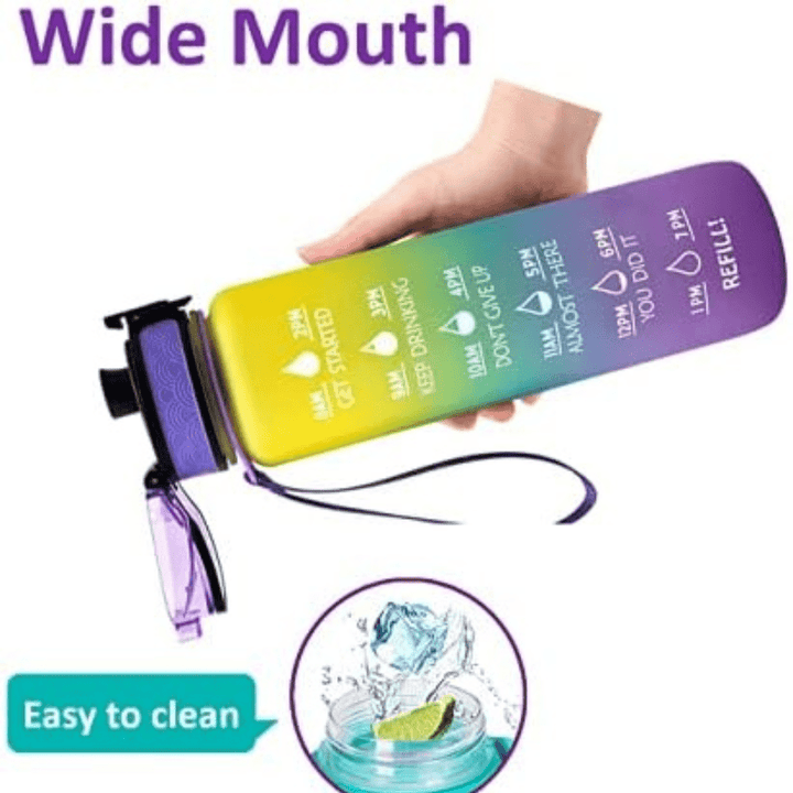 Giotto 32oz Leakproof BPA Free Drinking Water Bottle with Time Marker and Straw to Ensure You Drink Enough Water Throughout the Day for Fitness Enthusiasts and Outdoors - AlifdukanAlifdukan types here :)