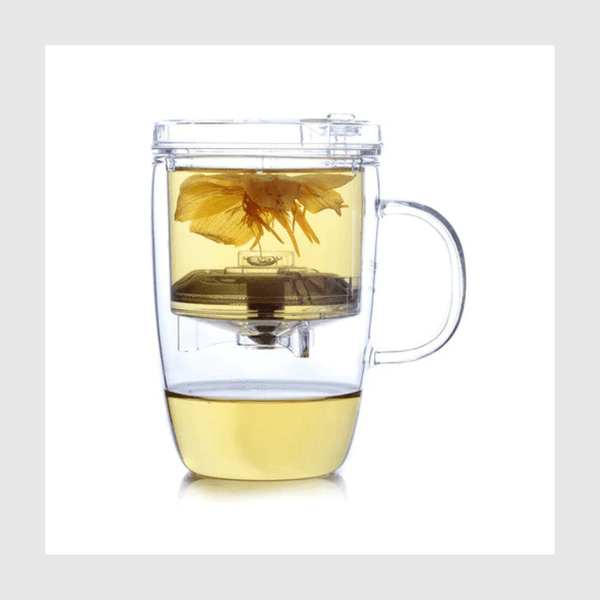 Glass Teacup S - 002 with Infuser Cup 400ml - AlifdukanAlifdukan types here :)