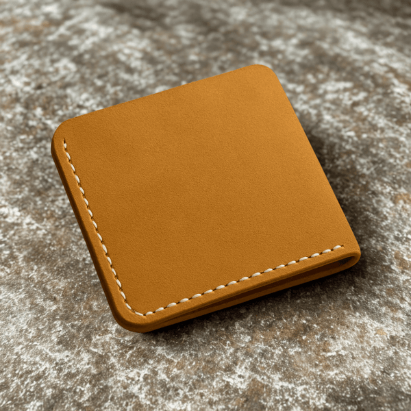 Handcrafted Tan Leather Bi - Fold Wallet - Alifdukanstylebyalif types here :)