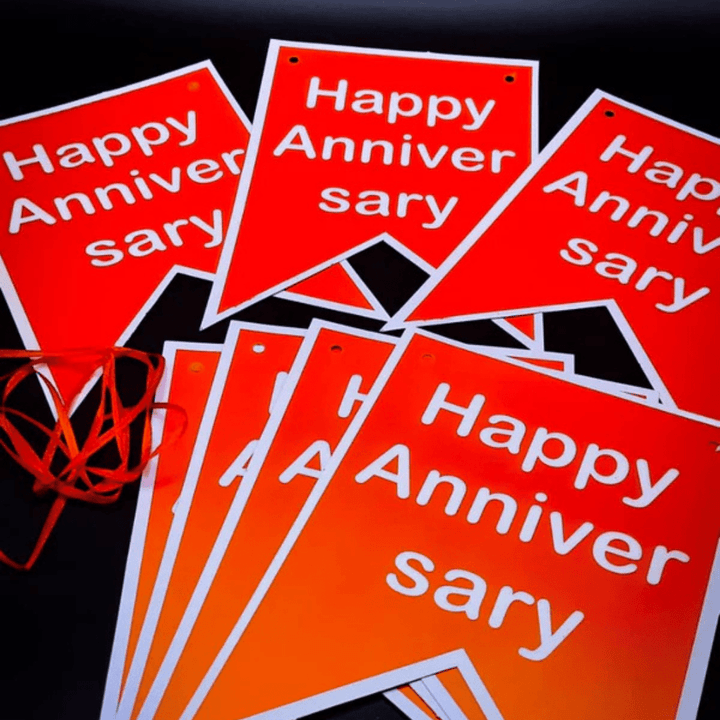 Happy anniversary banner illustration design, Art Print - AlifdukanAlifdukan types here :)