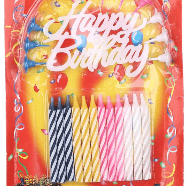 Happy Birthday Candles - F12, Multi Color - AlifdukanAlifdukan types here :)