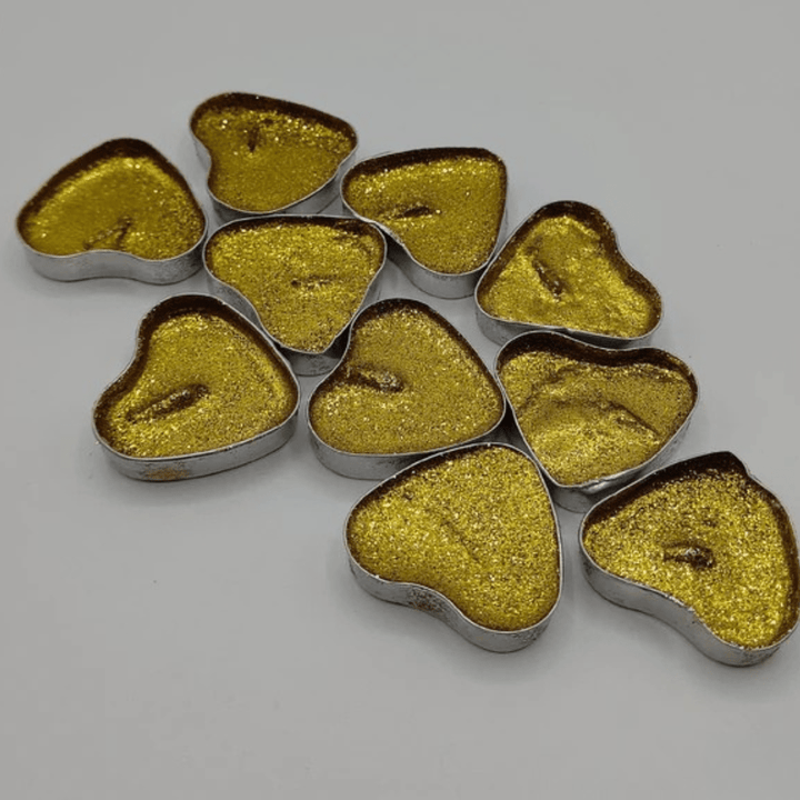 heart shape candles gold and pink colour - AlifdukanAlifdukan types here :)