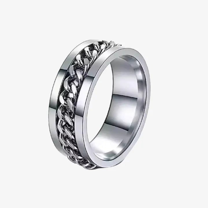 Hot Deal Set Of Spinner Ring & Cuban Link Chain For Men & Boys Jewellery Set Gift For Men - AlifdukanAlifdukan types here :)