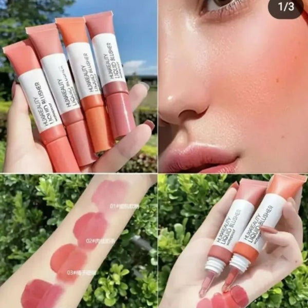 HUXIA BEAUTY 1 Pcs Liquid Blusher Waterproof 15ml 58907 - 47 MOJI liquid blush natural single piece, Liquid blush on Blusher Makeup for cheek matte finish 15 ml No Air Cushion. - AlifdukanAlifdukan types here :)