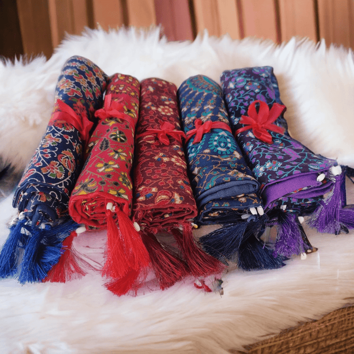 Indian Handloom Cotton Mandala Pillow Cover for Living Room, Ethnic Art Cushion Cover for Sofa, Couch, Bedroom, Car (Set of 5, Multicolor) (Kantha Stitch Fruit Case, 18X18 Inches) - AlifdukanAlifdukan types here :)