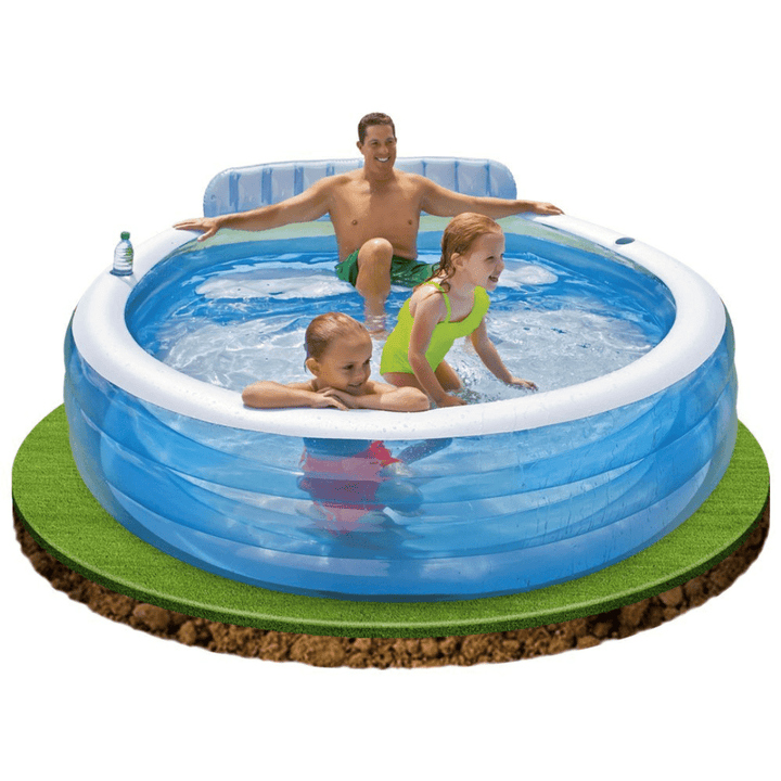 INTEX Swim Center Paradise Family Lounge Pool ( 88" L x 85" W x 30" H ) - AlifdukanAlifdukan types here :)