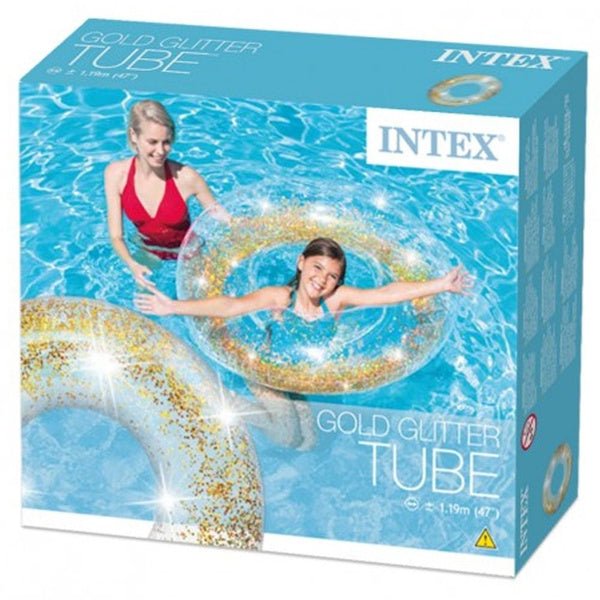 INTEX Transparent Glitter Tubes ( 46.8inch ) Inflatable Swimming Tubes Pool Swim Ring - AlifdukanAlifdukan types here :)