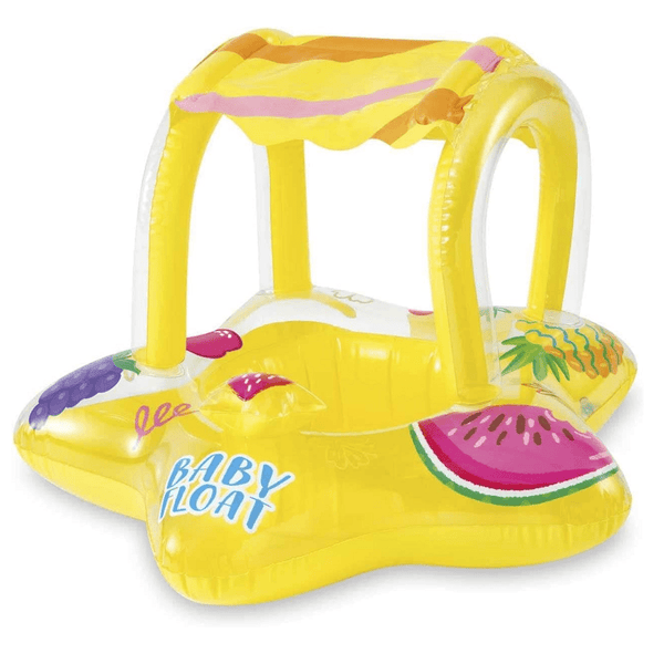 Intex Yellow Kiddie Inflatable Pool Float w/ Sunshade ( 32" x 31" ) - AlifdukanAlifdukan types here :)