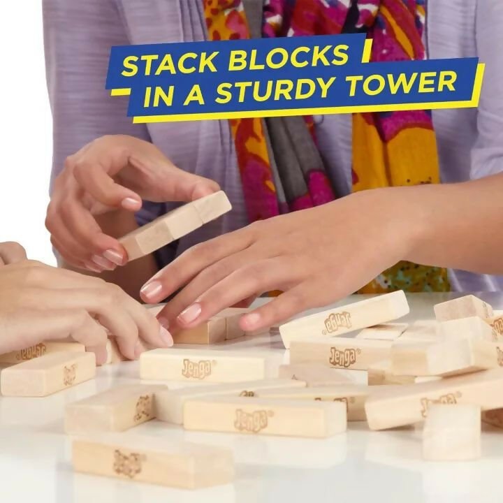 Jenga Classic Game – The Ultimate Stacking, Balancing, and Crashing Wooden Block Game for Kids, Families, and Adults - AlifdukanToys Arena types here :)
