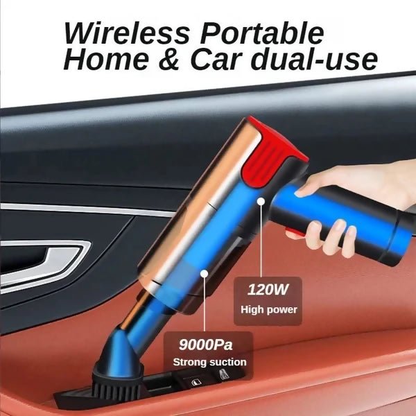 JM - 6601 Portable Wireless Vacuum Cleaner | 9000Pa High Power Suction | Wet & Dry Handheld Mini Vacuum for Car & Home - AlifdukanBUY AURA.PK types here :)