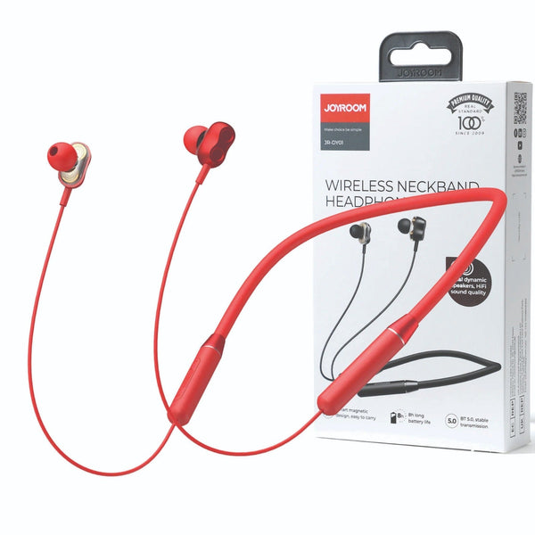 JOYROOM JR - DY01 WIRELESS MAGNETIC NECKBAND HEADPHONE RED - AlifdukanAlifdukan types here :)