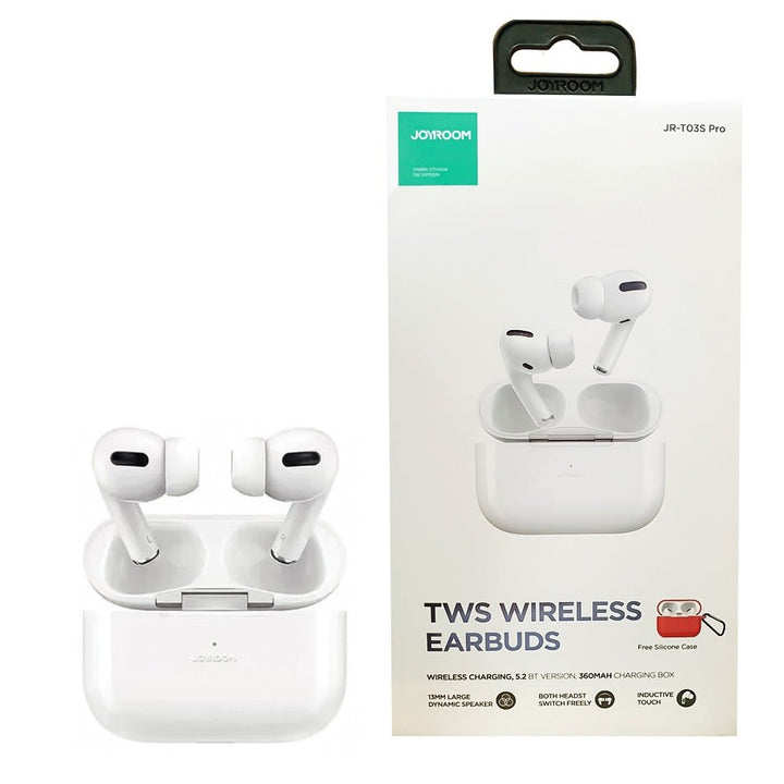 JOYROOM JR - T03S PRO(NX3) WIRELESS HEADPHONES WHITE WITH THIN RED CASE - AlifdukanAlifdukan types here :)
