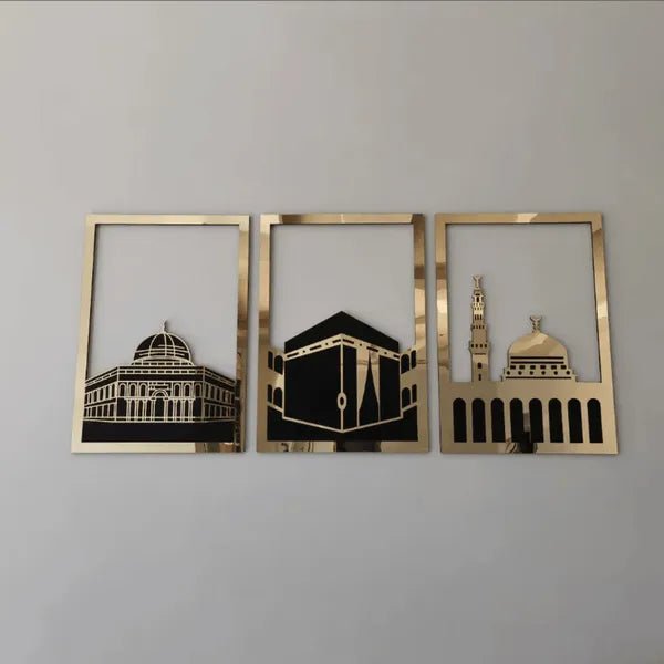 Kaaba, Masjid Al Aqsa, Masjid An Nabawi, Masjid Al Haram Islamic Wall Art - AlifdukanMini Supplier types here :)