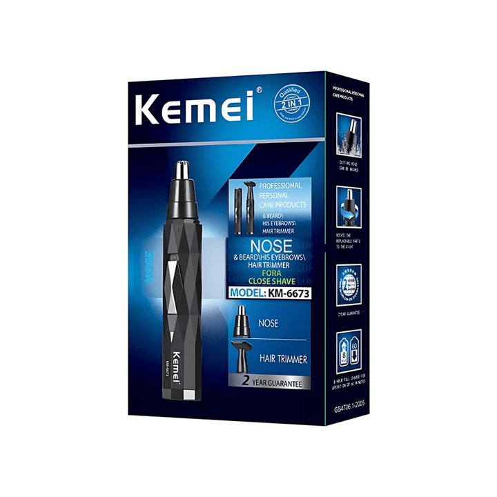Kemei KM - 6673 2in 1 men's facial shaver nose trimmer - AlifdukanAlifdukan types here :)