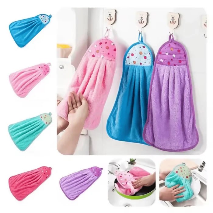 Kitchen Hanging Hand Towel Soft Absorbent Microfiber Washcloth for Dish Drying Quick - Dry - AlifdukanHabib fatima types here :)