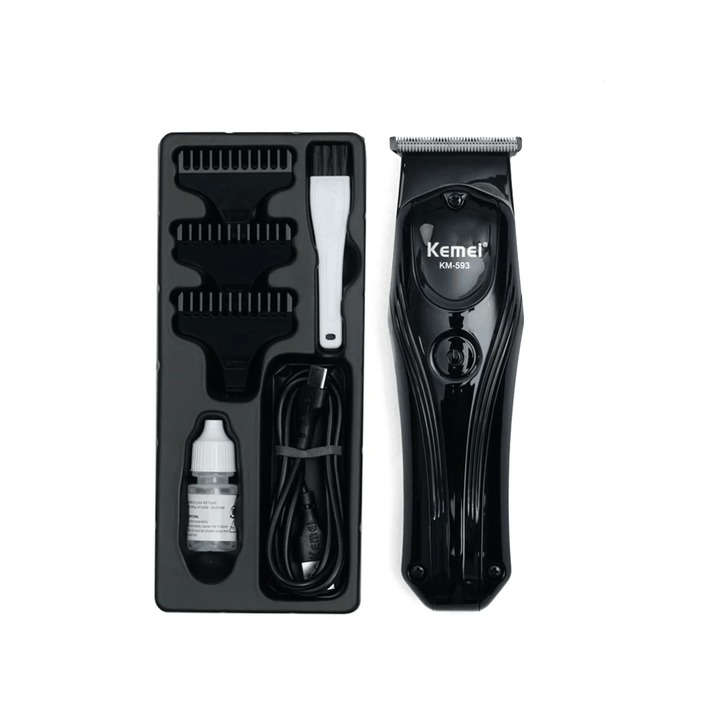 KM - 593 Trimmer WIth Digital Display Display & Lithium Batteries - AlifdukanAlifdukan types here :)