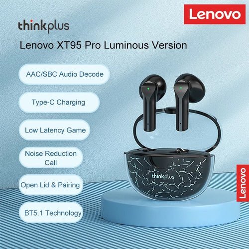 Lenovo Thinkplus XT95 Pro Bluetooth Earphone 9D HIFI Sound (Luminous Version) - AlifdukanAlifdukan types here :)