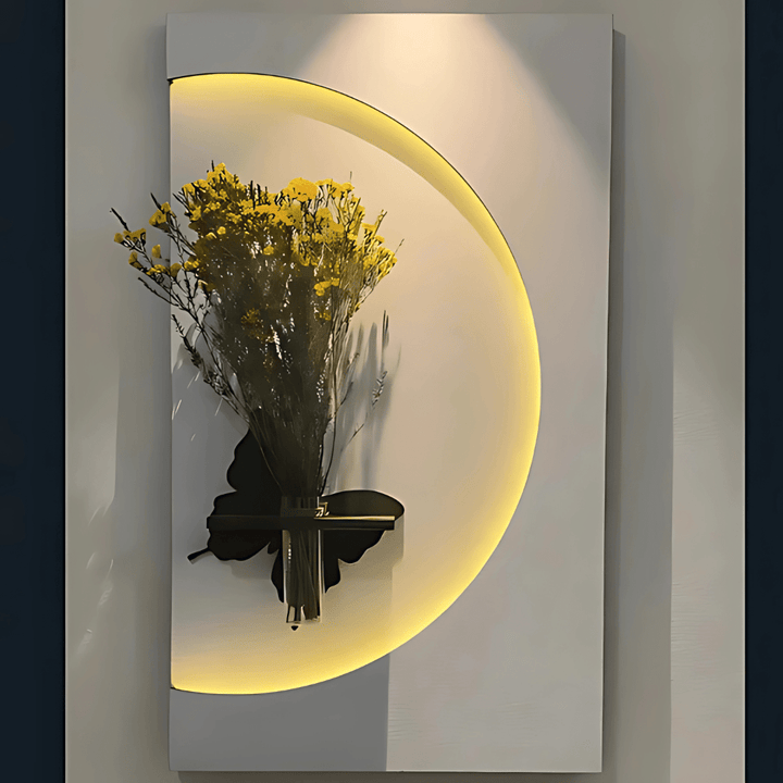 Luxury Wall - Mounted LED Floral Decor – Illuminated Vase Art for Home & Office(24x18 Inches) - AlifdukanMini Supplier types here :)
