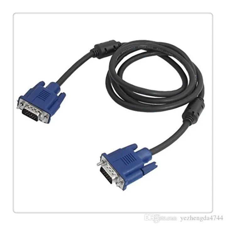 Male to Male VGA Cable15 Pin Plug Computer Monitor Cable Wire Cord 4.2ft Genuine Original - AlifdukanAlifdukan types here :)