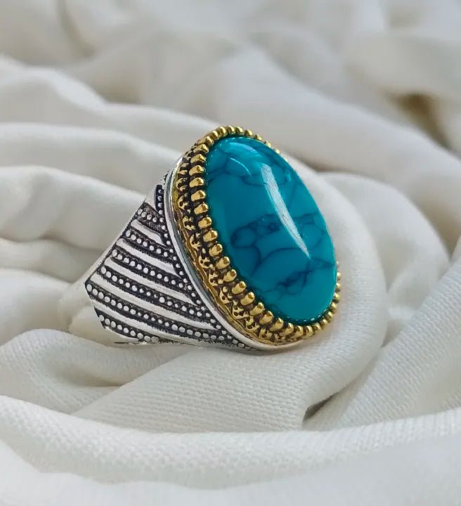 Mens Handmade Ring, Turkish Handmade Silver Men Ring, Ottoman Mens Ring - AlifdukanAlifdukan types here :)