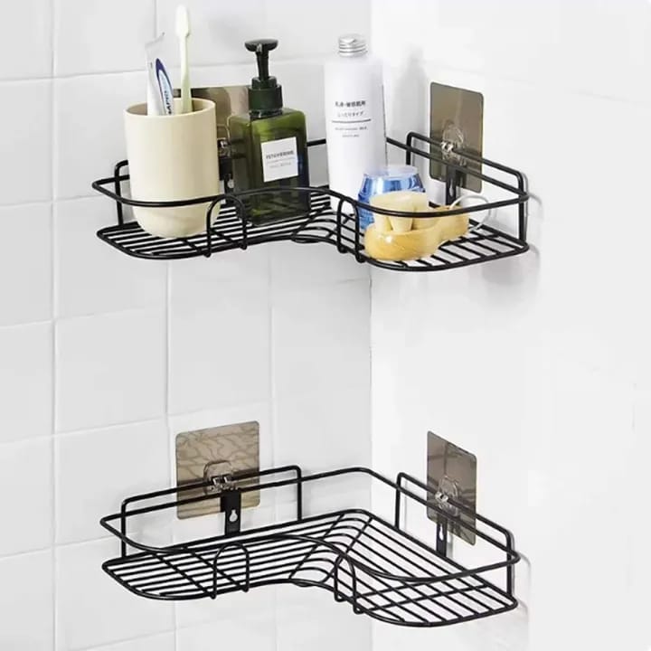 Metal Bathroom Corner Rack Storage Shelves, Bathroom Storage Rack Corner - AlifdukanAlifdukan types here :)