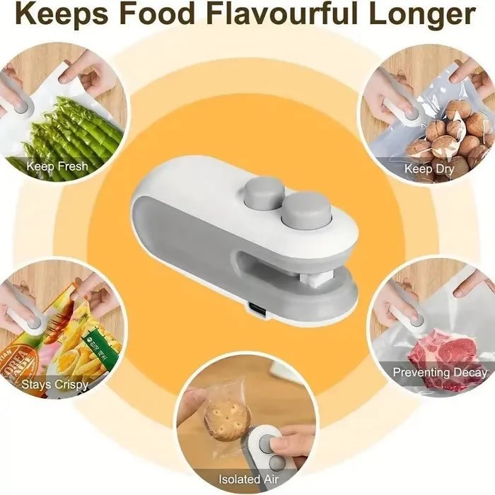 Mini Bag Sealer for Reseal Snacks and Saving,Rechargeable 2 in 1 USB Type C - AlifdukanAsh Findings types here :)