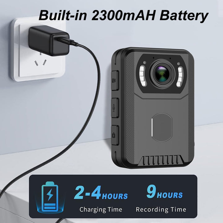 Mini Body Camera Video Recorder, Waterproof Wearable Video Recorder with Night Vision, HD1080P,9 - 10 HR Battery Life, 2.0 inch Screen, for Law Enforcement，Security Guard， - AlifdukanAlifdukan types here :)