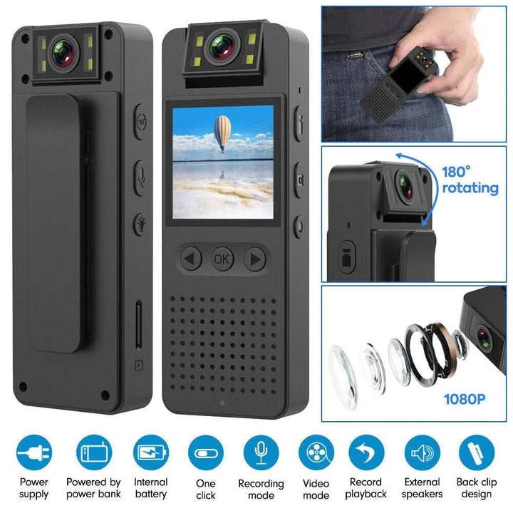 Mini Body Camera WiFi Video Recorder 1080P Wearable Night Vision - AlifdukanAlifdukan types here :)