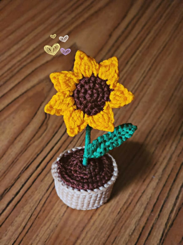 Mini Crochet Flower Pot - Handmade Gift & Room Decor - AlifdukanCrochet By Tashu types here :)