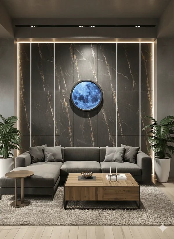 Modern LED Moon Wall Light Decor (Dimensions 18*18 Inch) - AlifdukanBUY AURA.PK types here :)