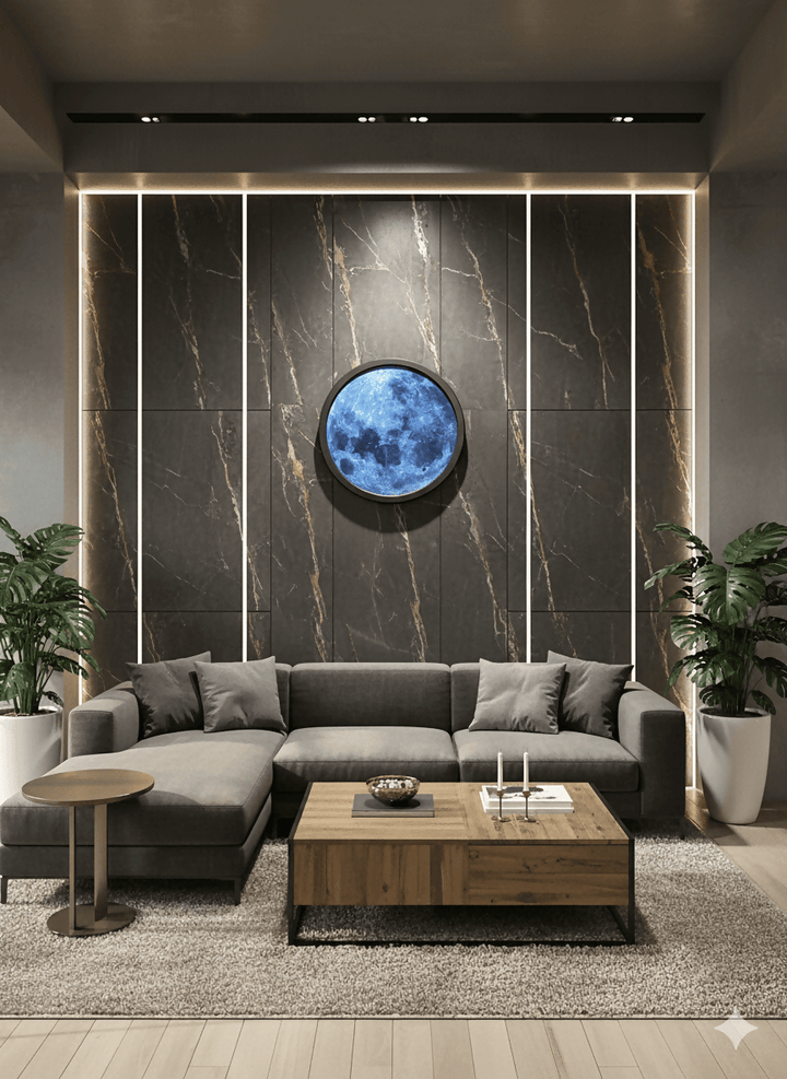 Modern LED Moon Wall Light Decor (Dimensions 18*18 Inch) - AlifdukanRebel store types here :)