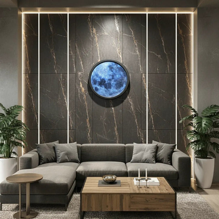 Modern LED Moon Wall Light Decor(Dimensions 18*18 Inch) - AlifdukanStyleNest types here :)
